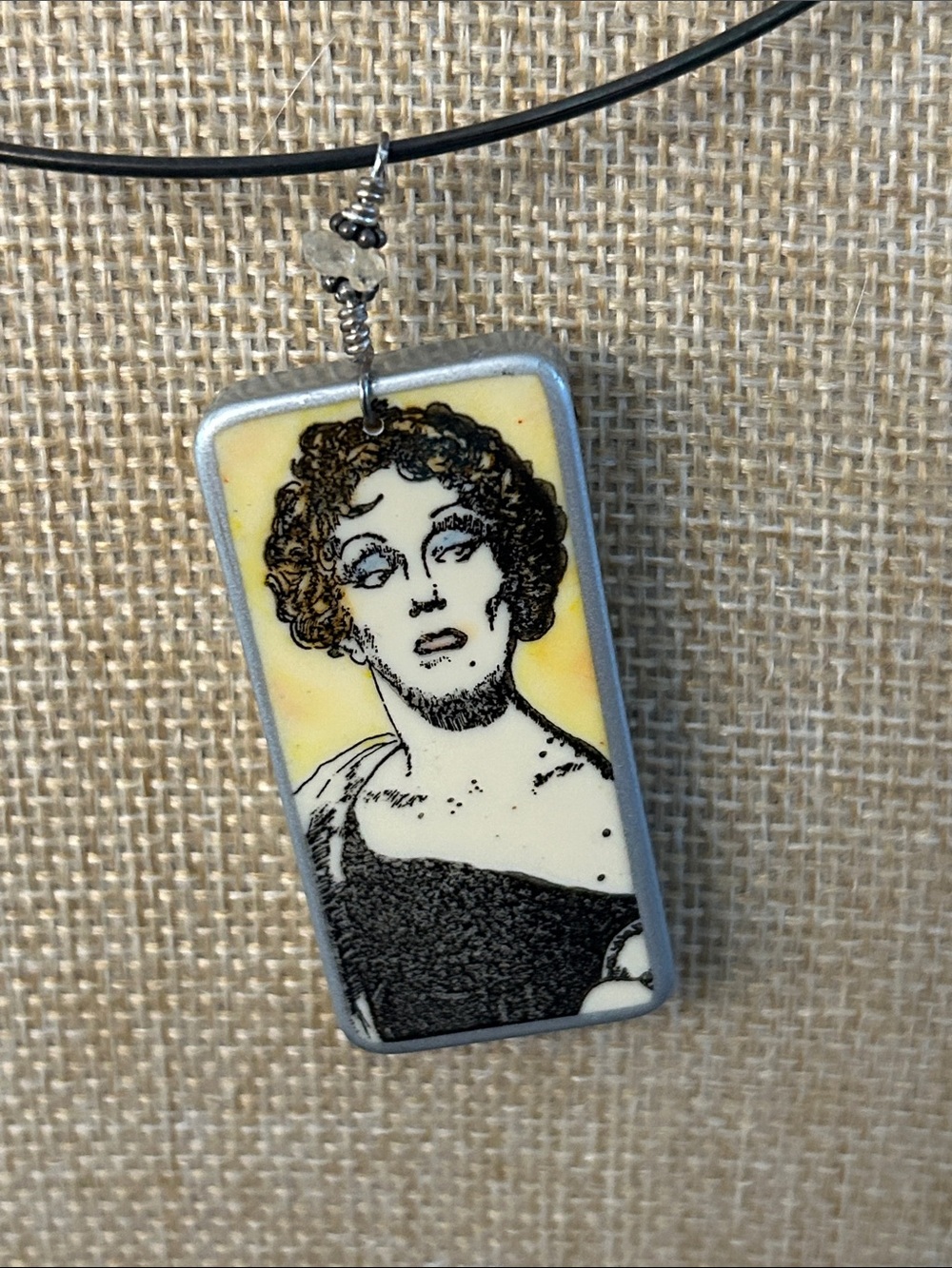 Domino choker necklace NEW Tim curry Rocky horror picture show art, pips on back - Picture 3 of 9